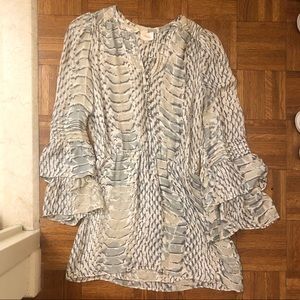 Parker snakeskin long sleeve dress